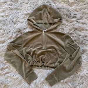Forever 21 - Crop Top Velour Hoodie - S